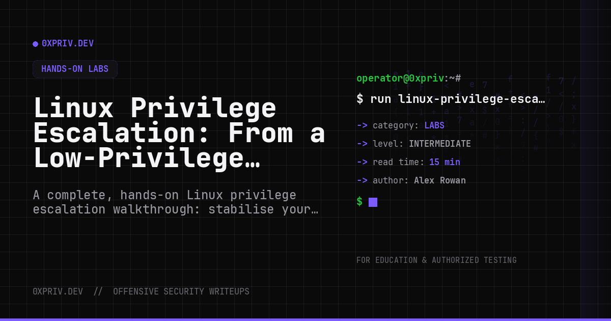 Linux Privilege Escalation: From a Low-Privilege Shell to Root
